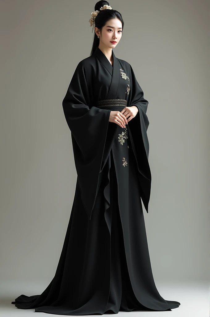 Robe chinoise noire traditionnelle.