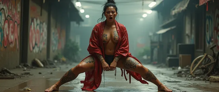 HAKA battle cry ,kimono、geisha、oiran、bodybuilder、housewife、cum shot,sex slave_tattoo,oily ,cum shot,Dirty talk、graffiti、Seeding Press,Dirty talk graffiti on body、Seeding Press,40 years old,(masterpiece, best quality:1.2), 1girl, solo,standing_split,Big Tit...