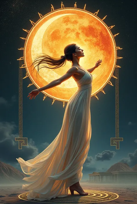 Logo Iotopia : lune et soleil interdépendants avec une touche de Grèce antique, essaie d’inclure le nom iotopia
Danseuse 
En plus réaliste 