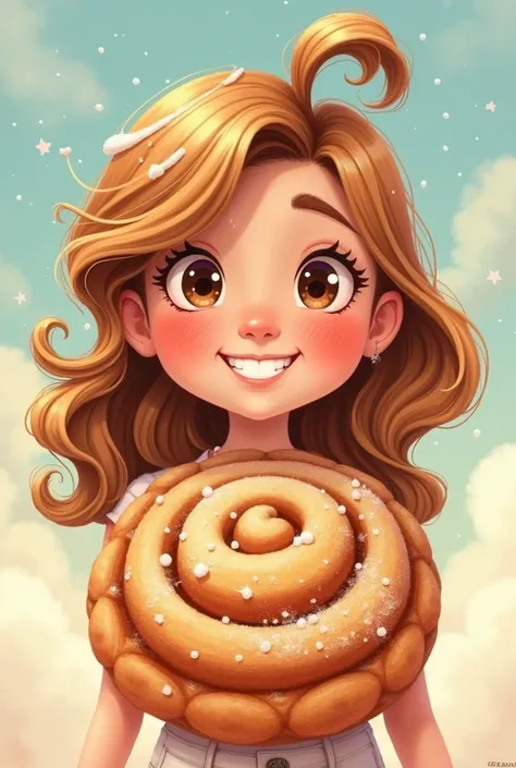 Tania in cinnamon roll cartoon 