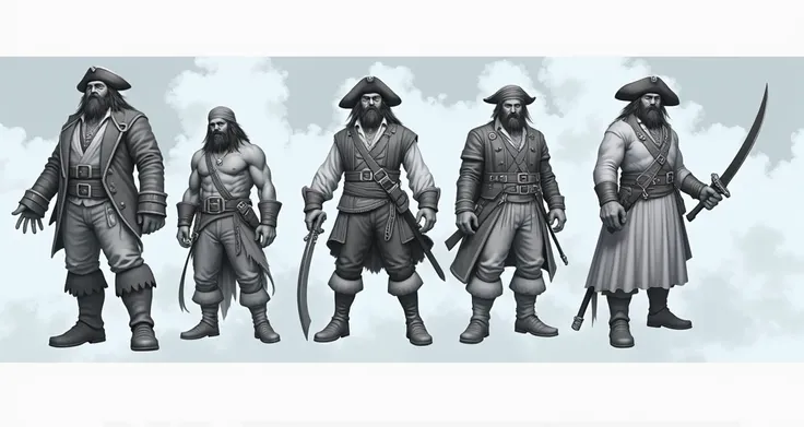 Pirate, Black and white 