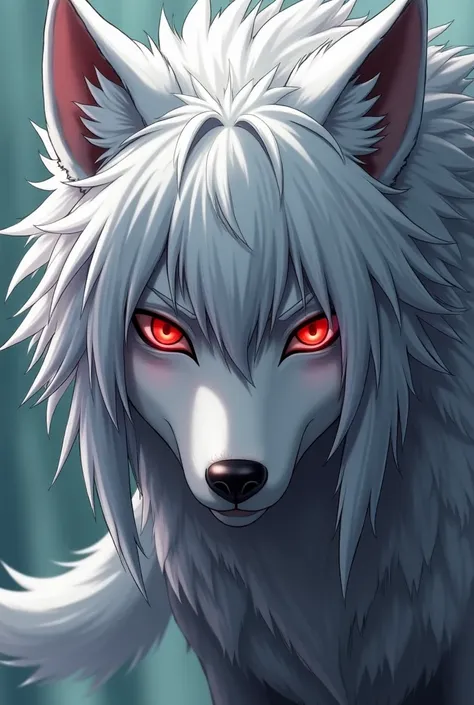 wolf beast rape anime  with white hair and red eyes