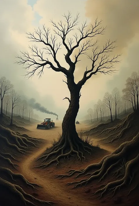 Best Metaphorical painting of deforestation and its impact 