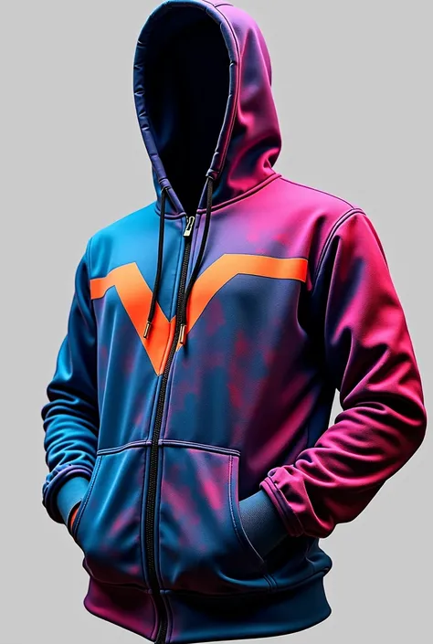 create colorful design sublimated sports hoodies with VENSIO INDUSTRIES letters on it without wear 