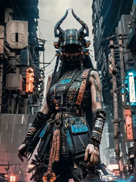 （(His works have won many awards, With incredible details, Texture and maximum detail，(lifelike))）, ((Photos describing the streets of Harajuku，a woman is，wear：Harajuku style clothing，(Confident laughter)， ((standing in front of motorcycle)), (((harley dav...