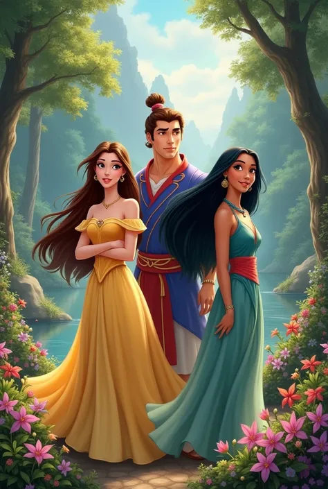 Belle, mulan and pocahontas