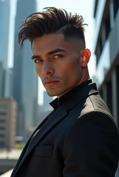 create a persona with expanded low fade haircut 