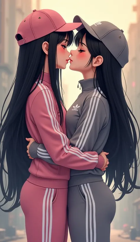 Two girls long black hairs, yuri, girl love

The first girl wear a pink adidas pants, pink adidas cap, white socks, white adidas sneakers.

The second girl wear a grey adidas pants, grey adidas cap, white socks, white adidas sneakers.

French kiss, lesbian...