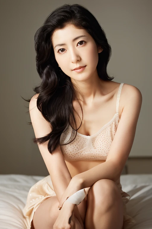 (camisole), (Highest quality, masterpiece:1.3, Ultra-high resolution), (Photorealistic:1.4, RAW shooting), Ultra-Realistic Capture, Very detailed, High resolution 16K for human skin, Lost in Thought, Skinny Japanese woman, 30 years old, Cute Face, ((Expres...