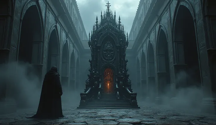 There is a palace，There is a throne in the palace，Hell style