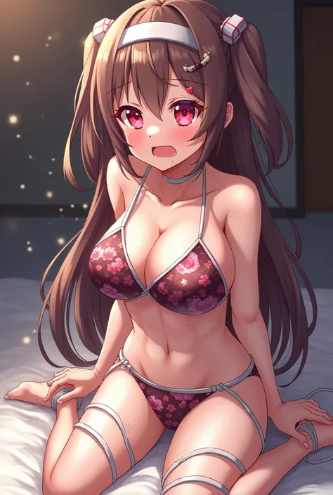 Blushing, chest, A distressed face looking at you, Long Hair, chest, 大きなchest, chest囲図, Headpiece, Anime Style, Sexy　Wet　Sweating　
Hands and feet are tied　cute　Spread your legs　sexy　　

School swimsuit　Heart Eyes　Drooling　Twin tails, 