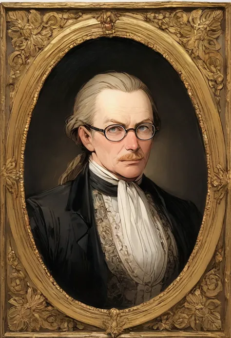 18th century British Prime Minister wearing glasses，Charles Humphrey，short hair，front Photo，