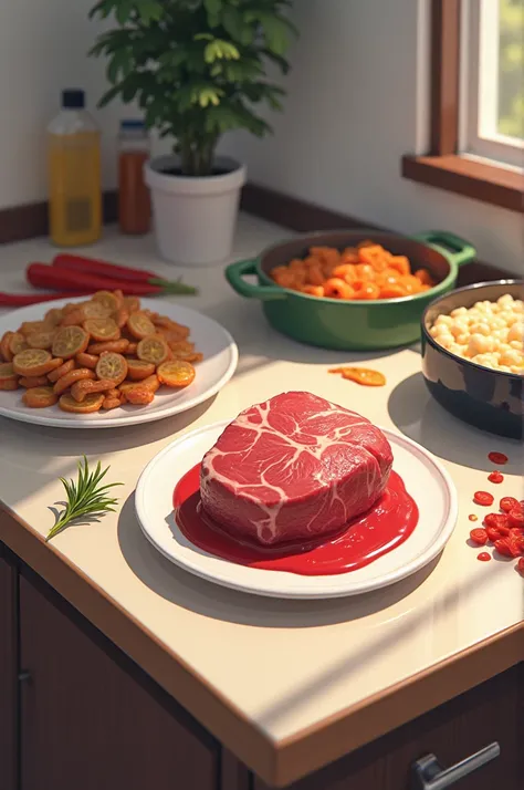 Placing cooked food on a surface where raw meat was previously prepared without cleaning it first.