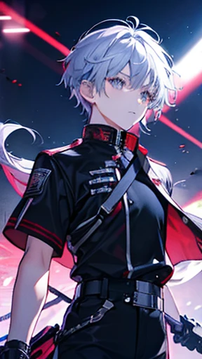 sf　Vtuber Future　juvenile　whole body　未来のJersey　clothing　male　belt　Harness　Silver Hair　Jersey　Combat Uniform