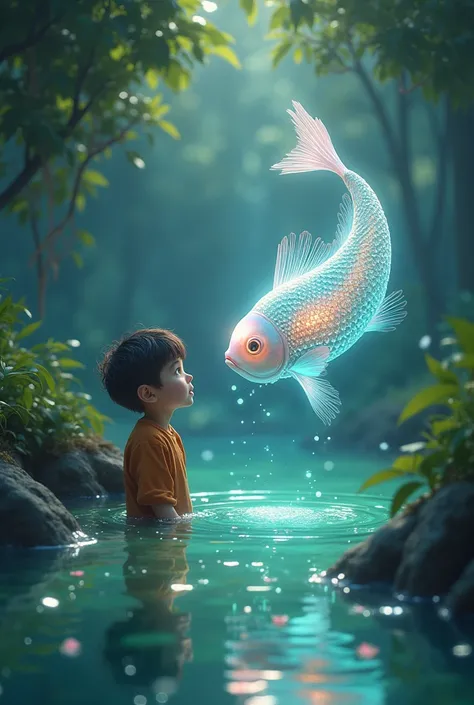 A boy & a magical fish