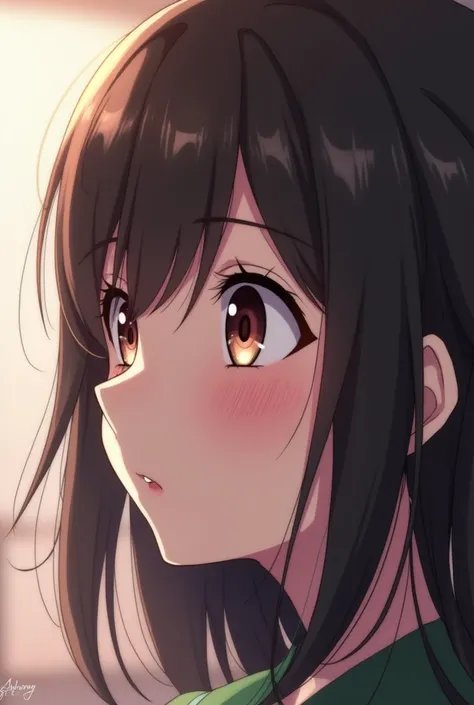 Make an image of a anime girl looking at her dick