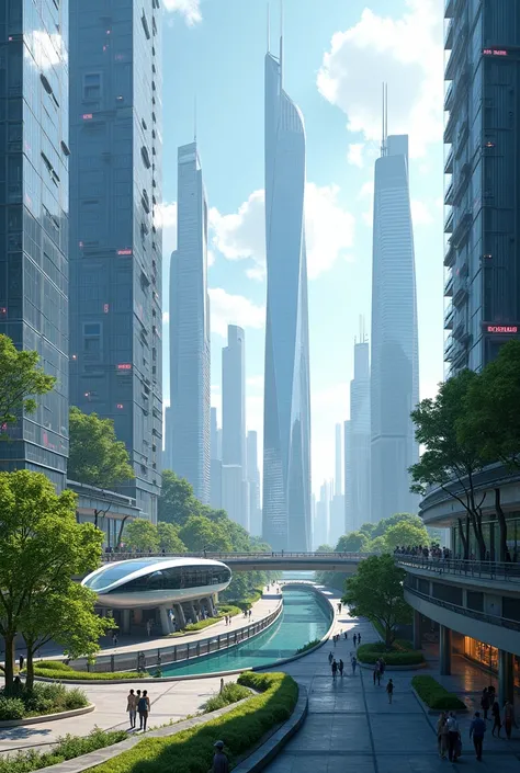 An image showing the future, with advanced technologies and modern cities