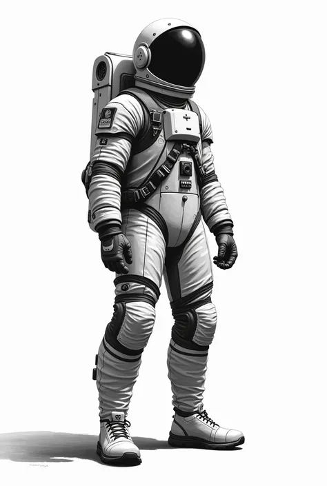 Cosmonaut, drawing, blackandwhite, poses, Mascot