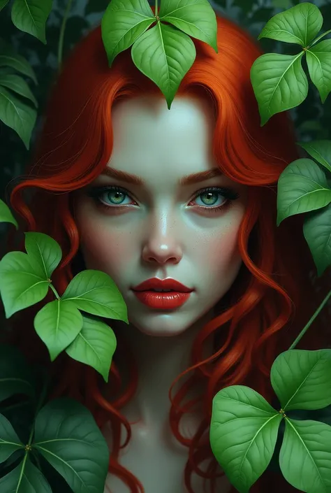 Poison ivy with three glossy green leaves.
