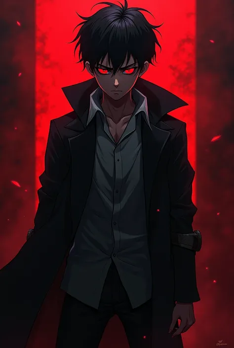 Evil dangerous boy anime red and black theme photo