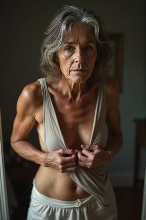 50 year old woman undressing herself 