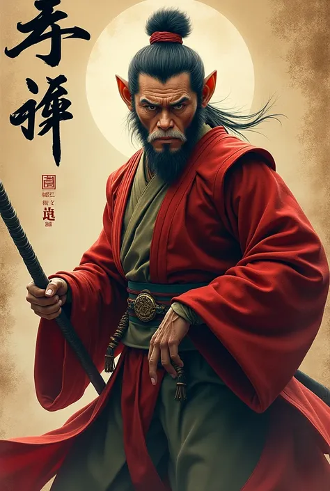 

"A cinematic hyperrealistic posterized version of sun wukong, the Monkey King from Chinese culture, in the style of a Midjourney XXXXXX. The image shows a half-body portrait from belly up to above the head, with a front-facing 180-degree angle. sun wukon...