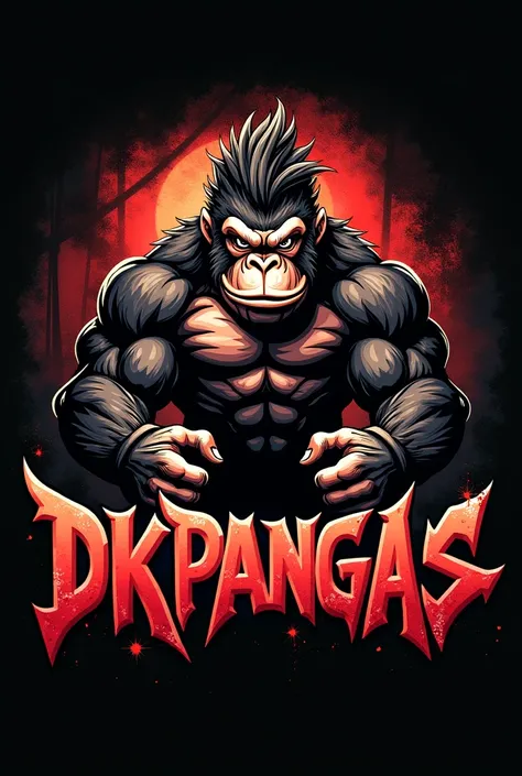 Logo de banda de rock com o nome DKPangas referente a donkey kong