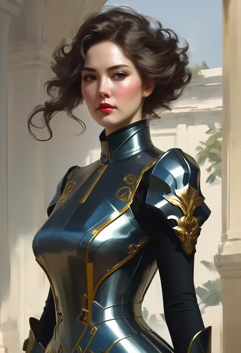 Elegant woman wearing a fancy dress, elegant, digital painting, concept art, smooth, sharp focus, illustration, from Metal Gear, by Ruan Jia and Mandy Jurgens and William-Adolphe Bouguereau, Artgerm