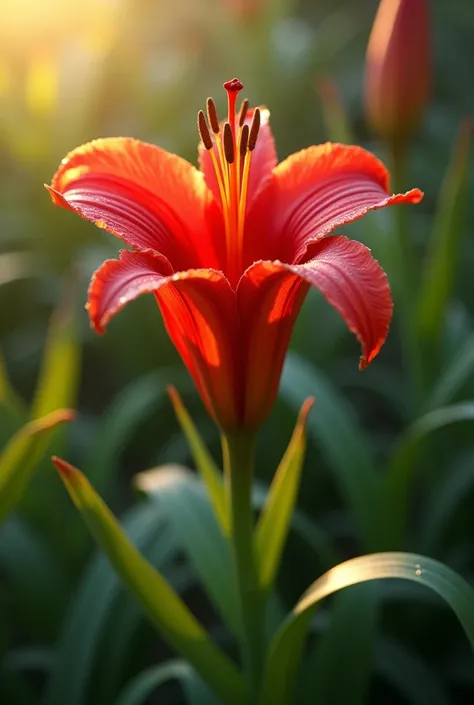 Create an image with a fire lily