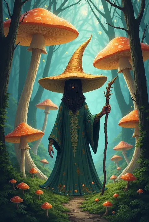 Mushroom wizard drawing