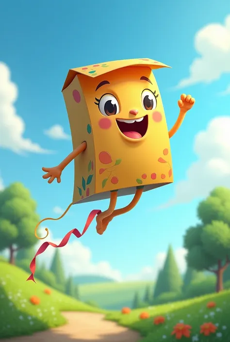 Animated paper bag kite