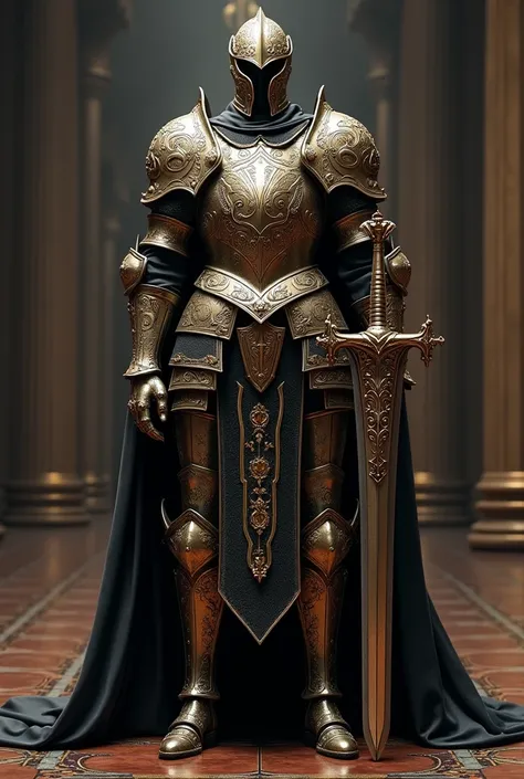 ornated armor with matching weapon