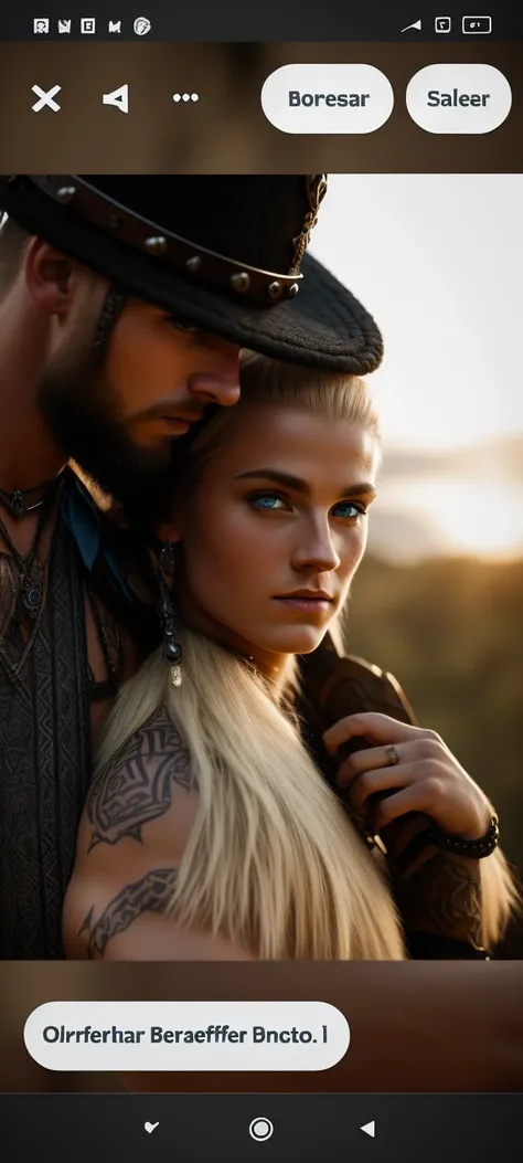 A blonde Viking warrior with a beard, shaved hair on the sides, tribal tattoos, a tribal necklace, blue eyes, a muscular young man, bonitas, heroic, Realistic, Charismatic, lot of details, Fantasy Medieval Realism Theme, Cinematic lighting, super detaill