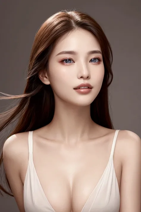 Fashion model, 2, [[[[close]]]], [[[[chest]]]], [[[[head]]]], [[[[shoulder]]]], Perfect Eyes, Perfect Iris, Perfect Lips, Perfect Teeth, Perfect Skin, Soft Front Light, Shine, High resolution, (Calm colors:1.2)