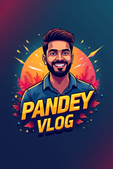 Create a vlog channel logo Name PANDEY VLOG