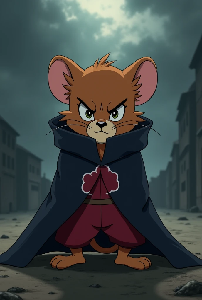 The character in tom and jerry Cartoon jerry
 in the akatsuki dress and jerry should be similar to pain and brown