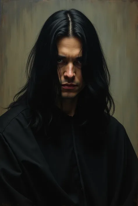 one  men, renaissance painting style, black hair, completely dark face , facing forward