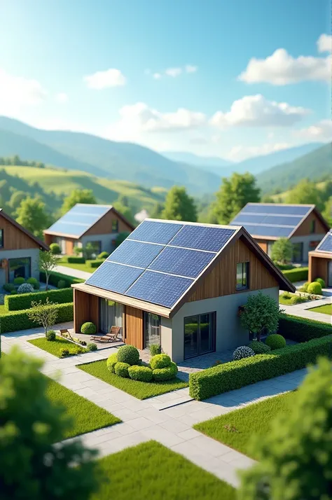 Houses with solar panels 