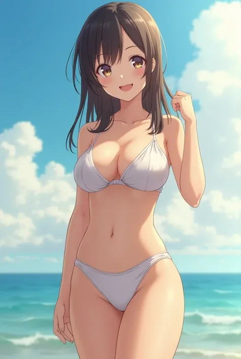 ((best quality)), ((masterpiece)), (detailed), perfect face,2 Japan Women,Teenager without makeup,Standing whole body,Clean to the toes,gigantic breasts:1.3,huge breasts:1.3,High bust top:1.3,Firm, round breasts:1.3,loincloth,((No Pat,No bra)),Bright smile...