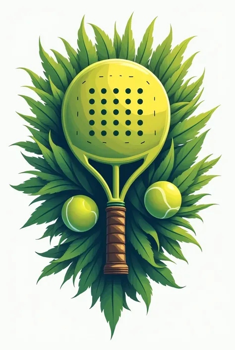 A padel court logo with green and gold