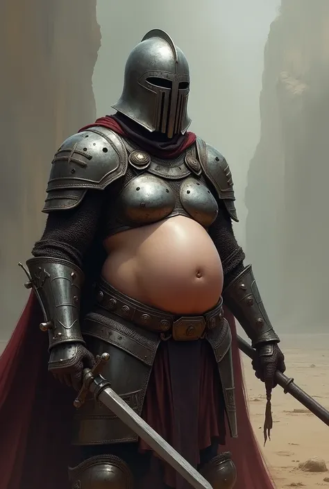 pregnant crusader masked muscular man