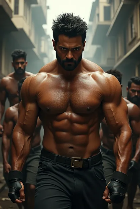 Jr ntr with six pack fighting with thugs 