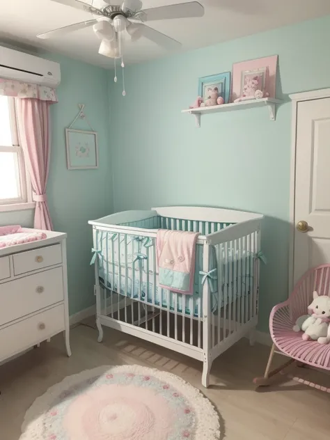 大きなふくらんだDiapersを着けた女性　 Baby cribs, 子供room, cute, colorful, Fluffy Dress, room, Diapers,