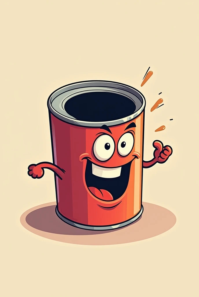 A logo of a can, With an animated style, bottomless 