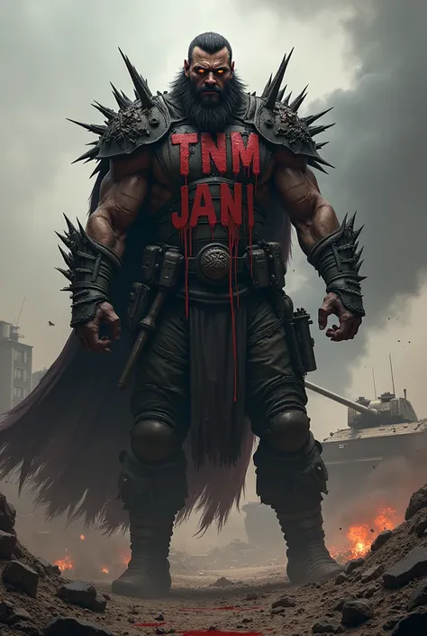 Best and terrifying character and place a name on the photo with TNM LEADER horizontally and place a blood over name and now change the name into TNM JANI