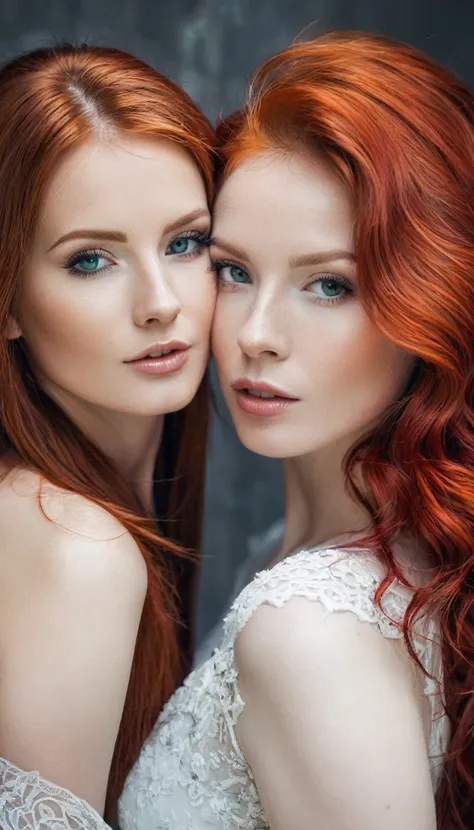 two beautiful women, RED hair, White skin