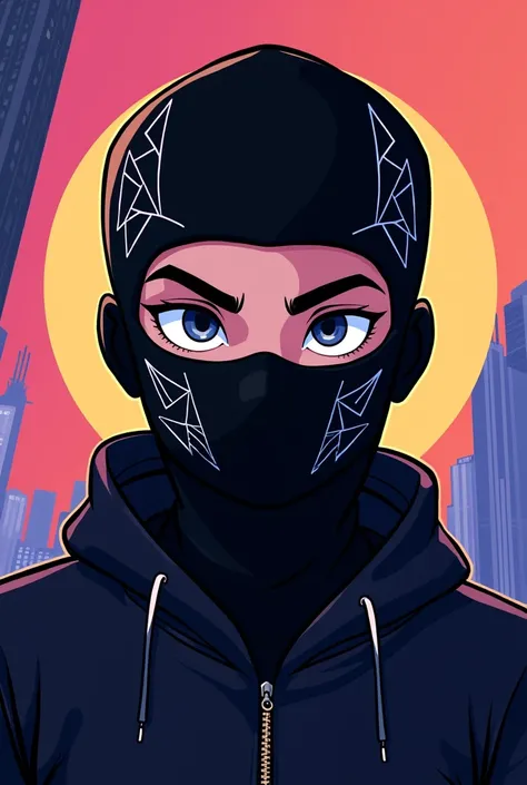 I want an image to use as a profile picture for a trap singer. Something that draws attention like the images that Ryu the Runner uses in his songs, something like a balaclava design. I want it in cartoon style, as if it were in a cartoon like just a show ...