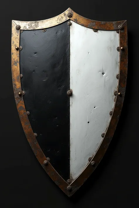 Shield half white and half black