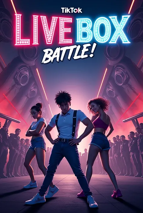 Create a poster for TikTok live box battle using this text