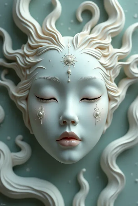 Ceramic mask representing dreams 
